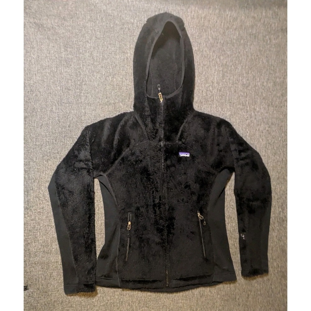 Patagonia Women's R3 Hi-Loft Hoodie Fleece Jacket Small Black Full Zip Jacket